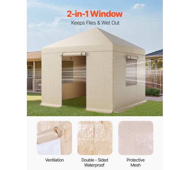 Žiemos palapinės uždangalas 3.05 x 3.05 m kietiems stogams4