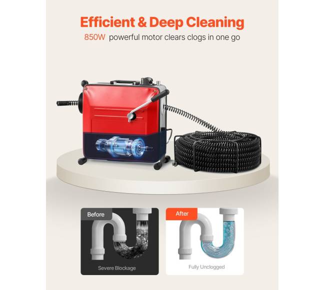 Vamzdžių valymo įranga, 850W su 11 pjovėjų1