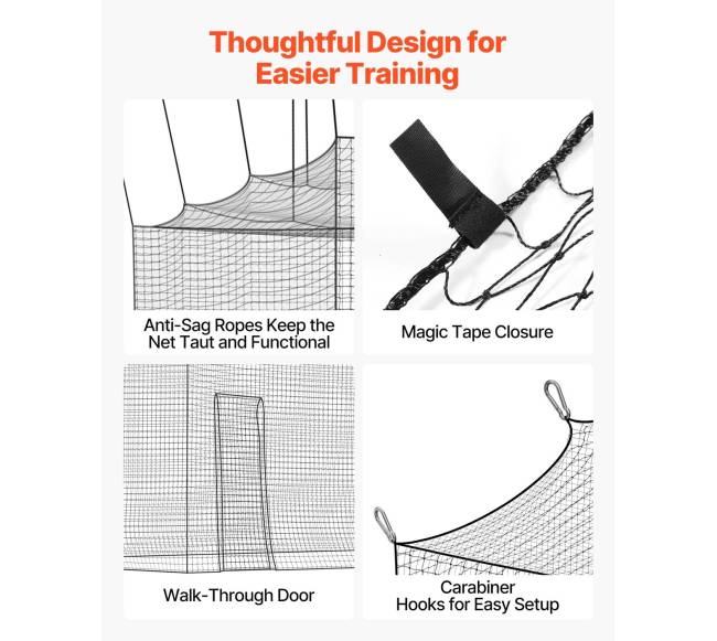 Beisbolo mušimo narvelis, 12.7 m x 3.9 m x 3.08 m, tik tinklas4