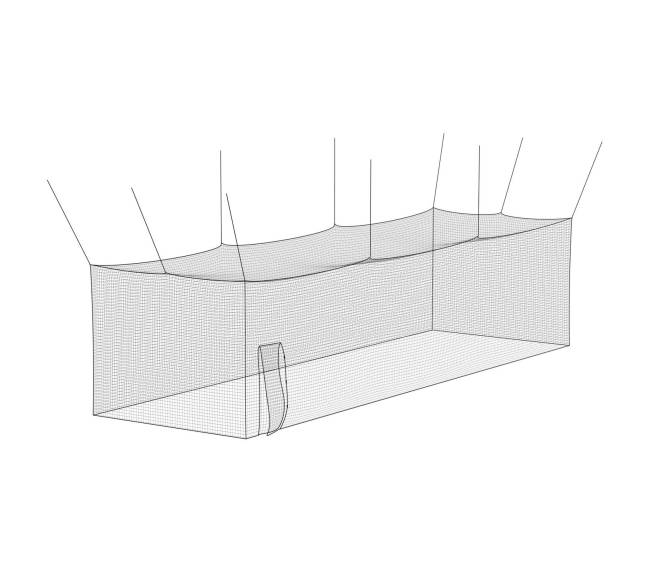 Beisbolo mušimo narvelis, 12.7 m x 3.9 m x 3.08 m, tik tinklas9