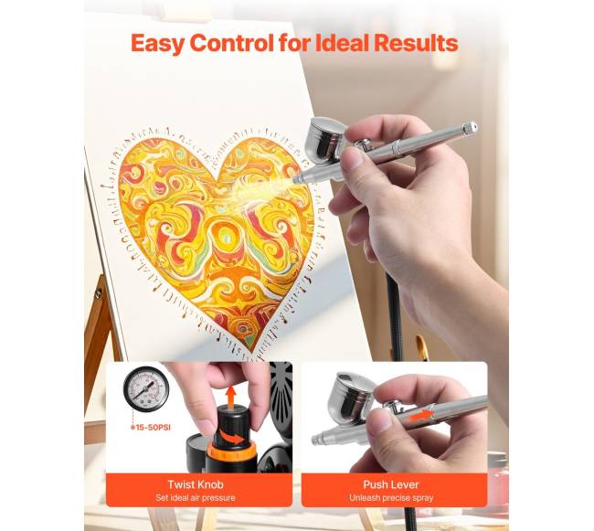 Aerografo rinkinys su kompresoriumi3