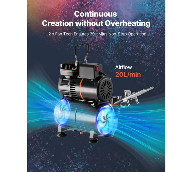 Aerografo rinkinys su kompresoriumi4