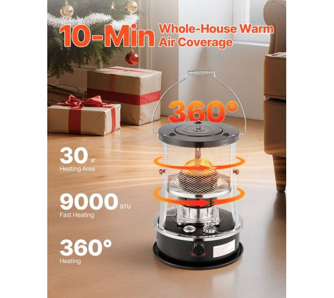 Nešiojamas 9000 BTU žibalinio šildytuvas ir viryklė1