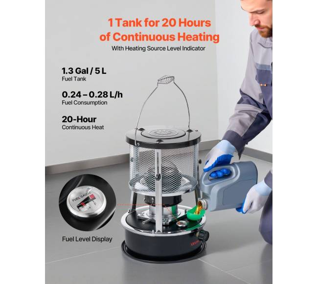 Nešiojamas 9000 BTU žibalinio šildytuvas ir viryklė2