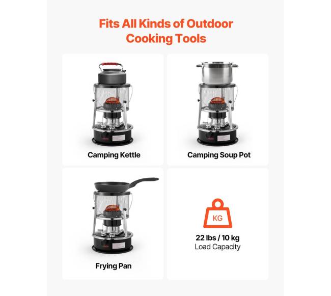 Nešiojamas 9000 BTU žibalinio šildytuvas ir viryklė3