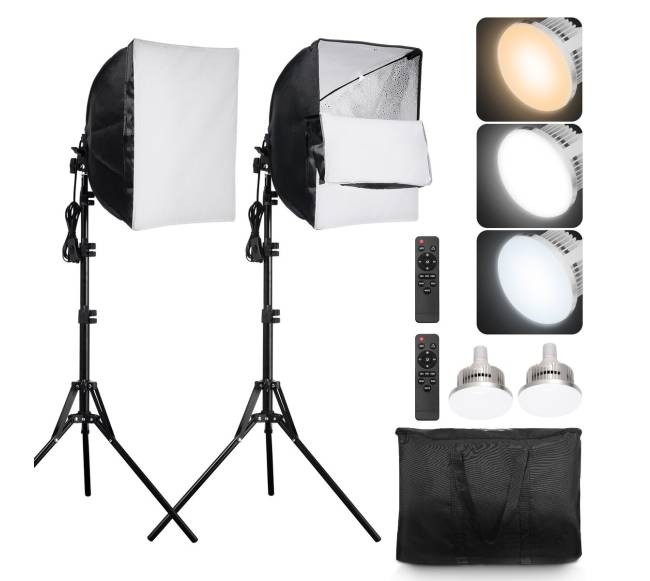 Reguliuojamas softbox apšvietimo komplektas8