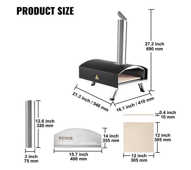 Lauko picos krosnis, 12 colių6