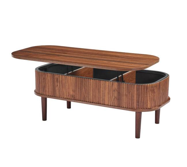 Pakeliamas ovalus riešutmedžio kavos stalas9