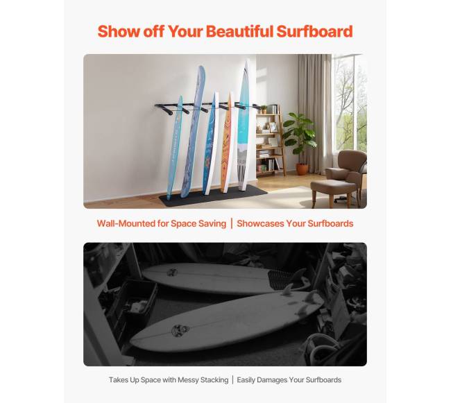 Sieninė banglenčių laikiklis, 5 aukštų1