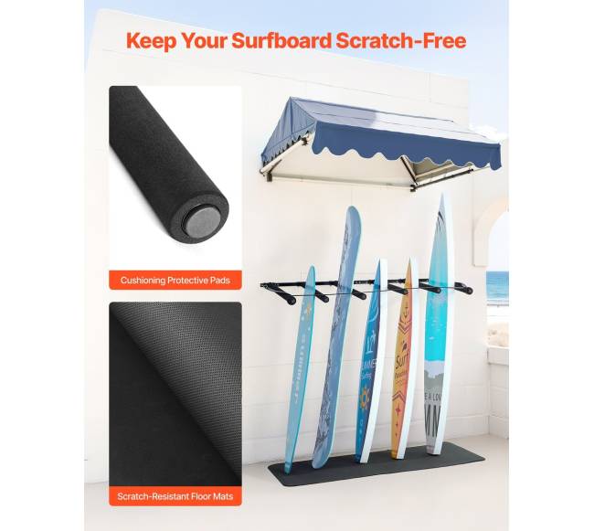 Sieninė banglenčių laikiklis, 5 aukštų3