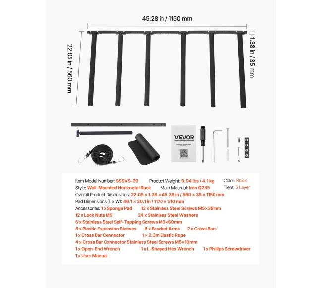 Sieninė banglenčių laikiklis, 5 aukštų6