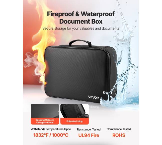 Atsparus ugniai dokumentų dėklas su užraktu1