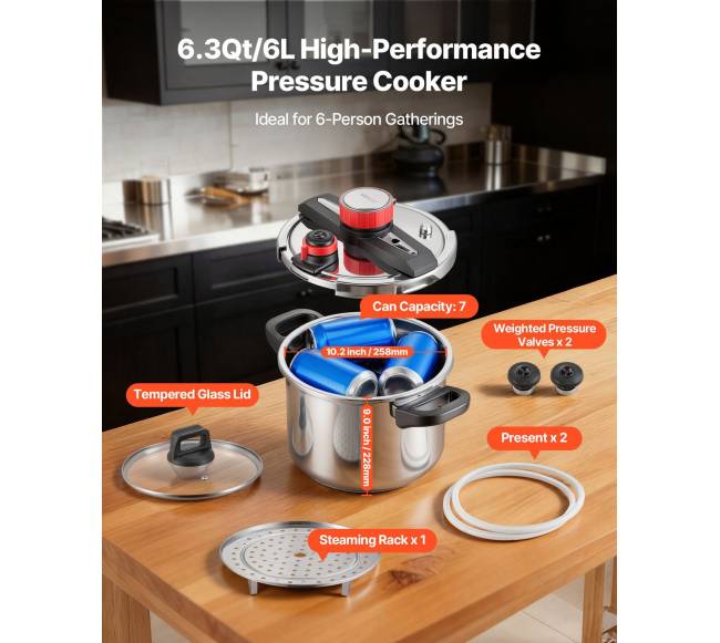 Nerūdijančio plieno greitpuodis 6 l3