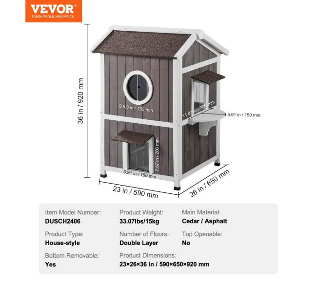 Lauko dviejų aukštų kačių namelis6