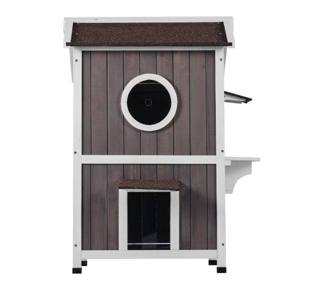 Lauko dviejų aukštų kačių namelis8
