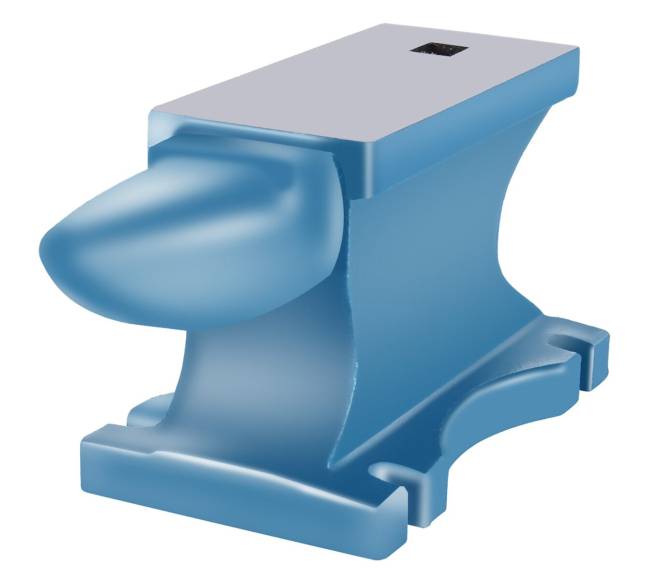 Lietinis priekalas su viena ragų0