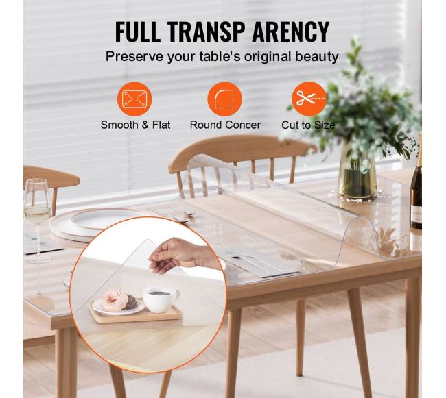 Skaidrus PVC stalo apsauga 91x137 cm4