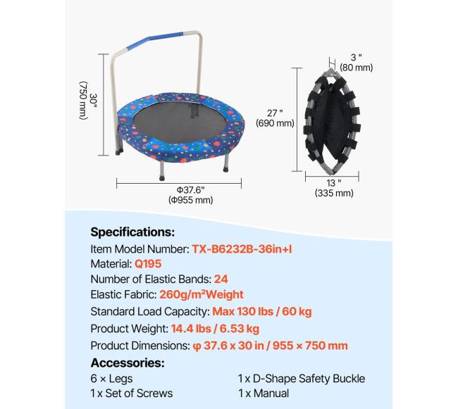 91 cm batutas vaikams sulankstomas mini6