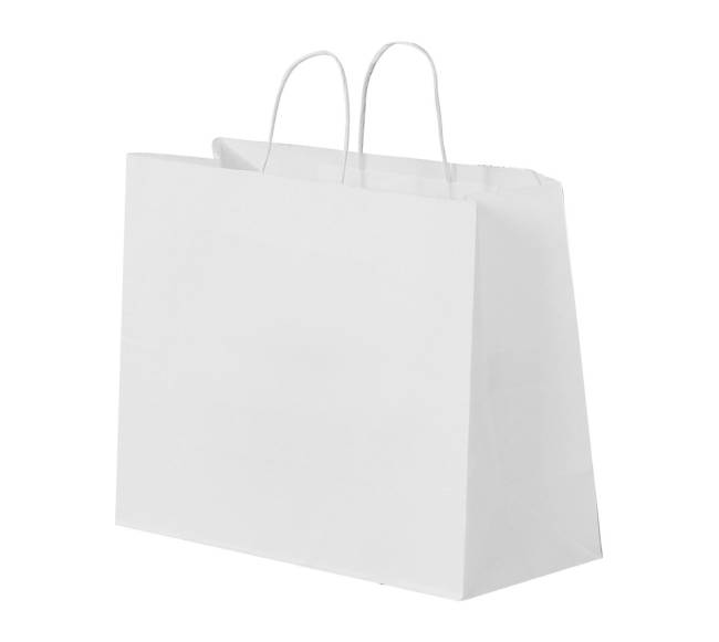 Balti kraft popieriaus maišeliai su rankenomis 100 vnt.10