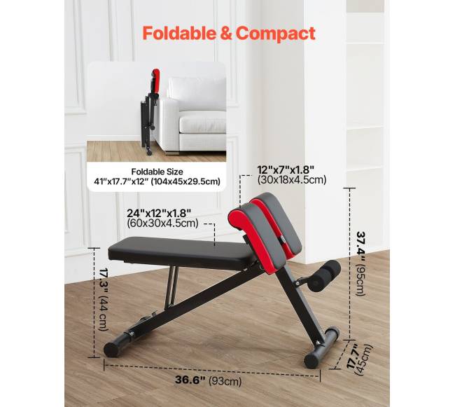 Reguliuojamas sulankstomas gimnastikos suolelis nugarai5