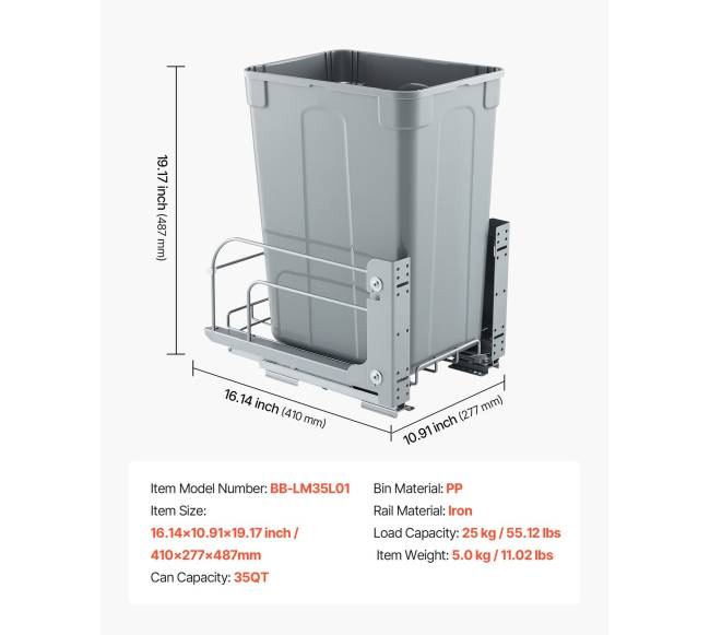 Ištraukiama šiukšliadėžė po spintele6