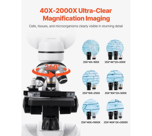 Dvejakis mikroskopas 40-2000X priartinimas1