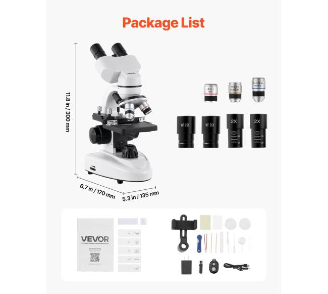 Dvejakis mikroskopas 40-2000X priartinimas6