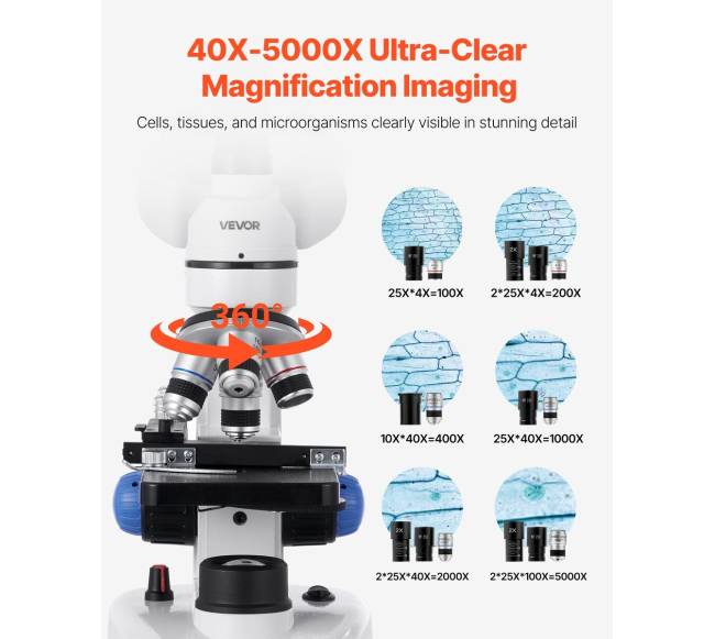 Trinokulinis jungiamasis mikroskopas 40-5000X1