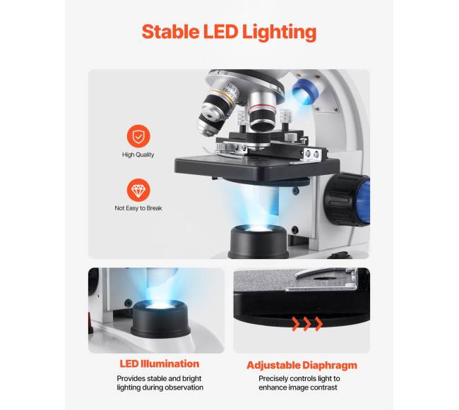 Trinokulinis jungiamasis mikroskopas 40-5000X5