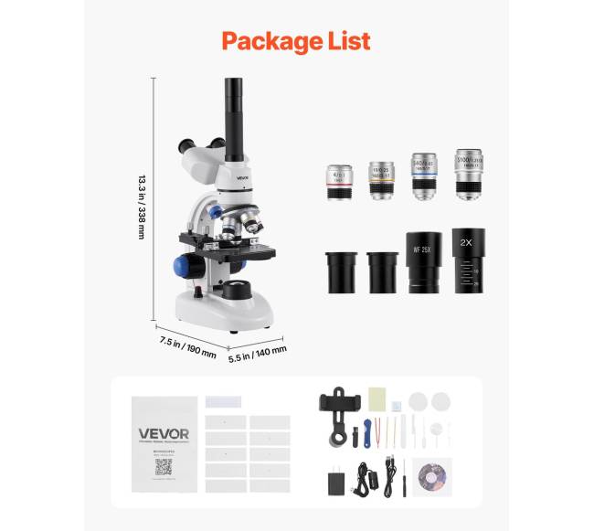 Trinokulinis jungiamasis mikroskopas 40-5000X6