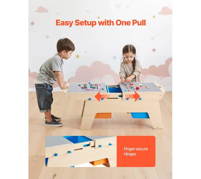 Vaikiškas veiklos stalas su 200 kaladėlėmis3