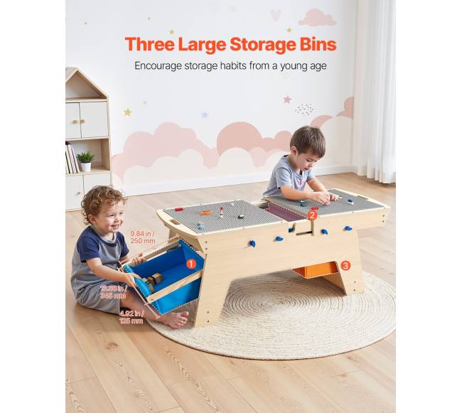 Vaikiškas veiklos stalas su 200 kaladėlėmis4