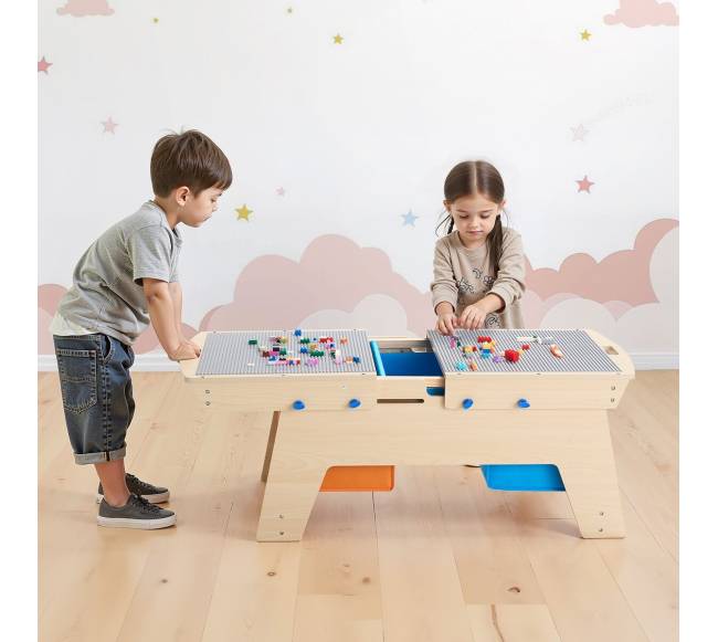 Vaikiškas veiklos stalas su 200 kaladėlėmis7