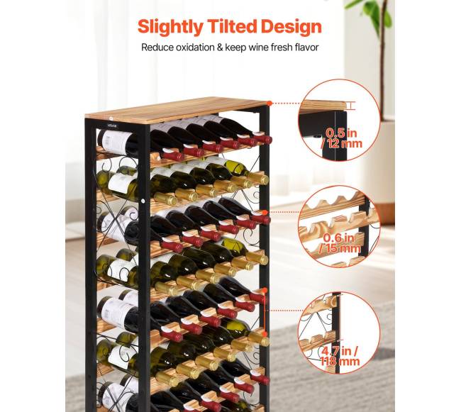 48 vietų vyno lentyna su mediniu stalviršiu4