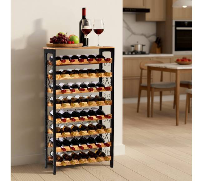 48 vietų vyno lentyna su mediniu stalviršiu7