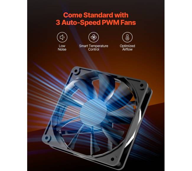 Kompiuterio korpusas su 3 PWM ventiliatoriais3
