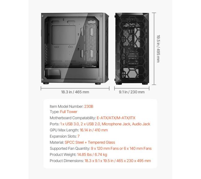 Kompiuterio korpusas su 3 PWM ventiliatoriais6