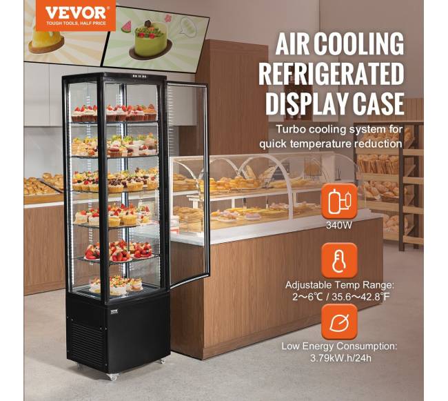 Konditerinė šaldymo vitrina, 278L, 5 lentynos1