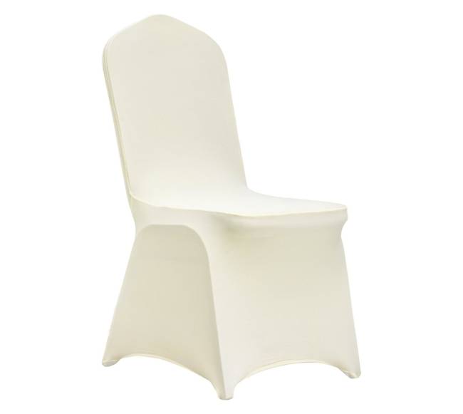 30 vnt. baltos spandex kėdžių užvalkalai0