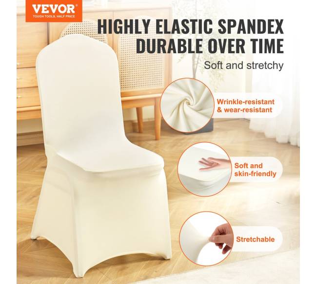 30 vnt. baltos spandex kėdžių užvalkalai1