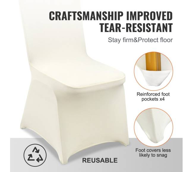 30 vnt. baltos spandex kėdžių užvalkalai4