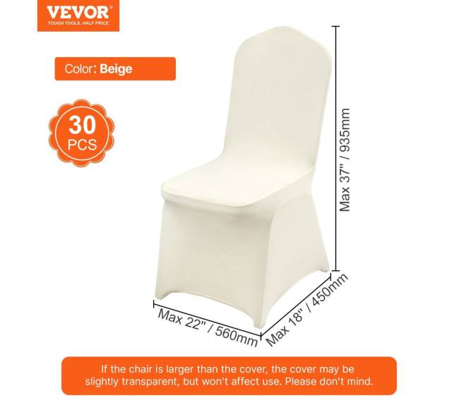 30 vnt. baltos spandex kėdžių užvalkalai6