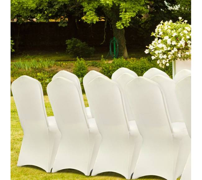 30 vnt. baltos spandex kėdžių užvalkalai7