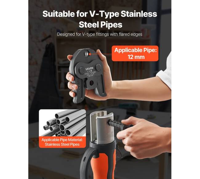 12 mm v12 spaudimo žandikaulis nerūdijančiam plienui1