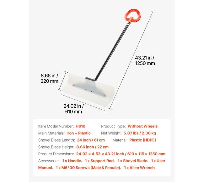 Plastikinis sniego stumdymo kastuvas 61 cm6