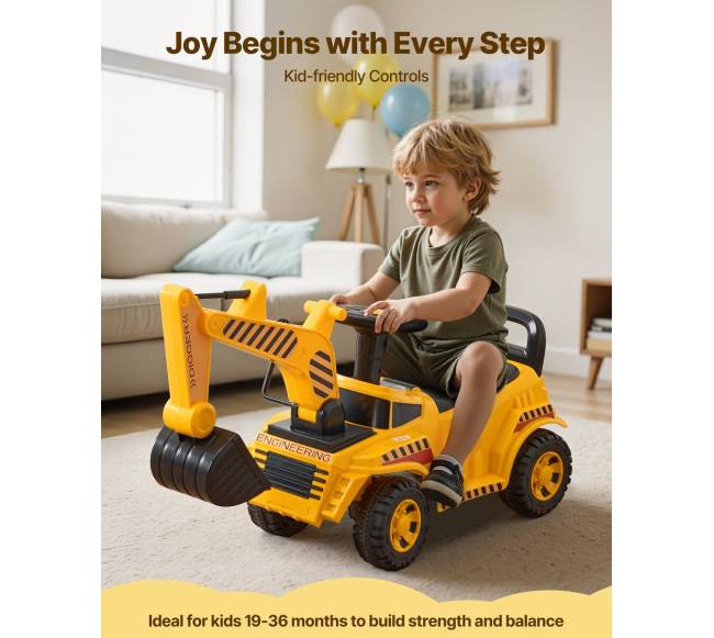 Vaikiškas stumdomas ekskavatorius su šalmu1