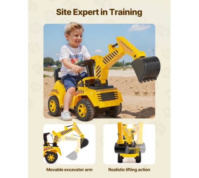 Vaikiškas stumdomas ekskavatorius su šalmu2