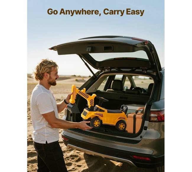 Vaikiškas stumdomas ekskavatorius su šalmu5