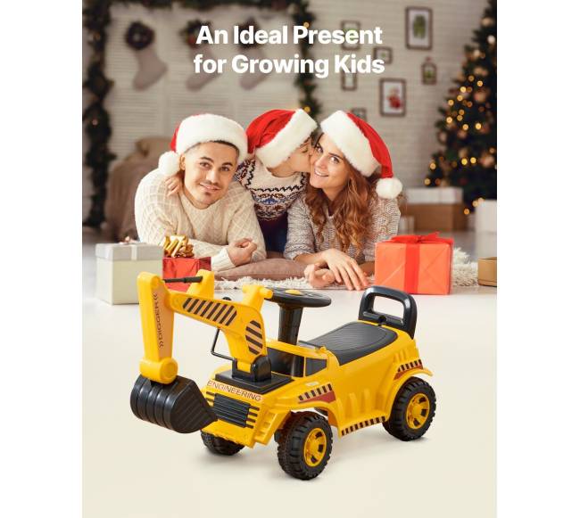 Vaikiškas stumdomas ekskavatorius su šalmu6