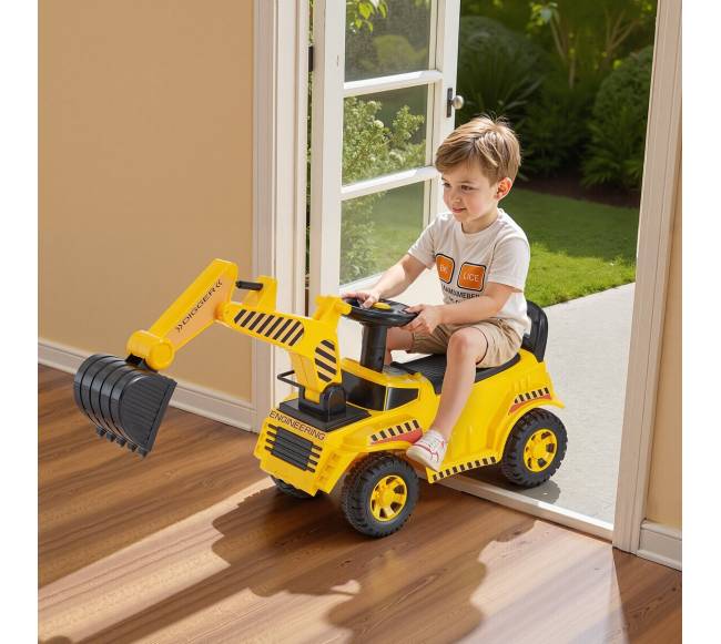 Vaikiškas stumdomas ekskavatorius su šalmu7